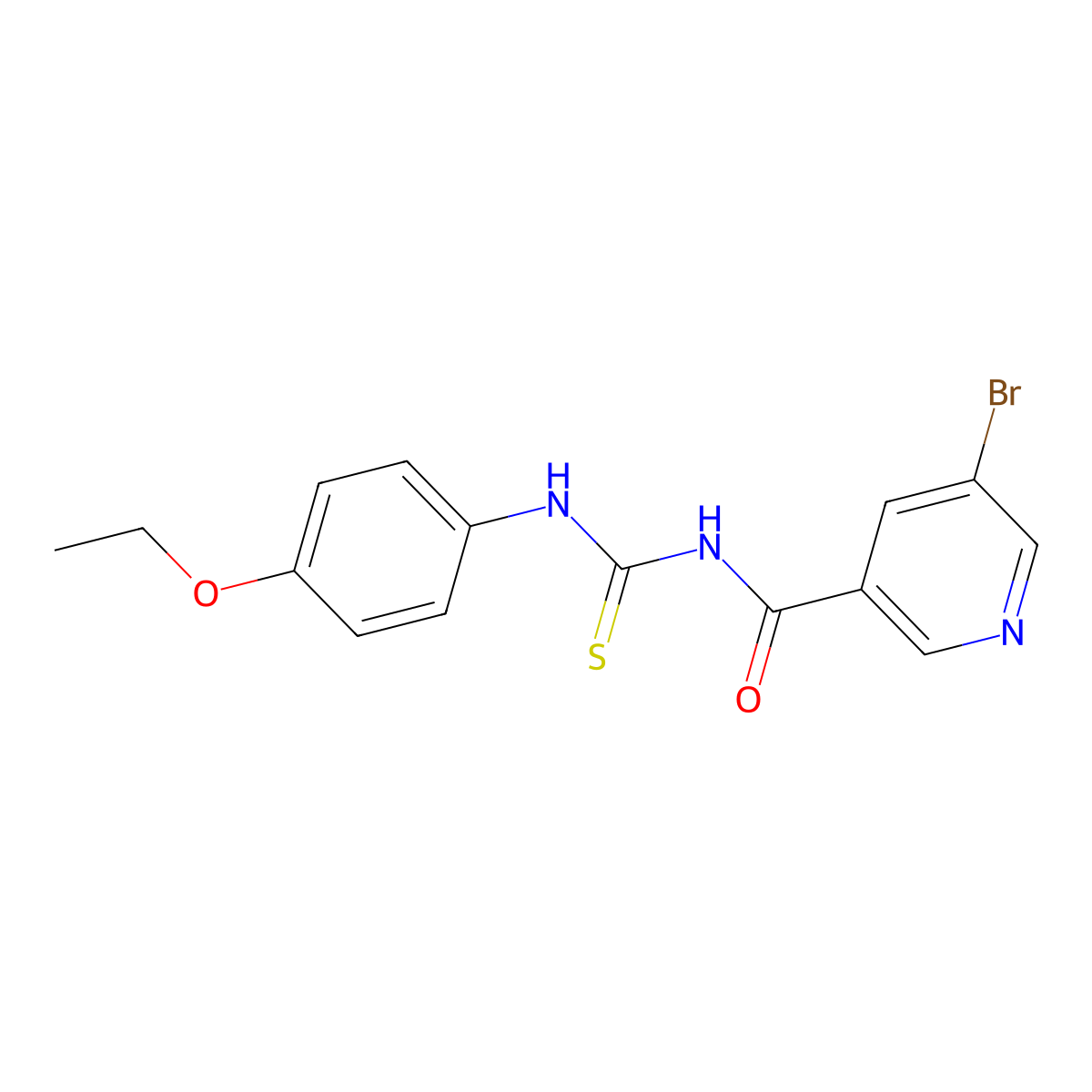 5-bromo-N-[(4-ethoxyphenyl)carbamothioyl]pyridine-3-carboxamide molecular structure, CAS 431932-71-7