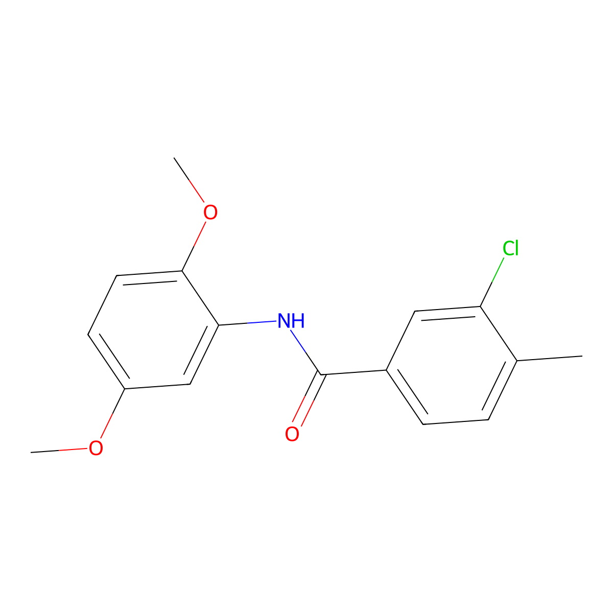 3-chloro-N-(2,5-dimethoxyphenyl)-4-methylbenzamide molecular structure, CAS 431932-74-0