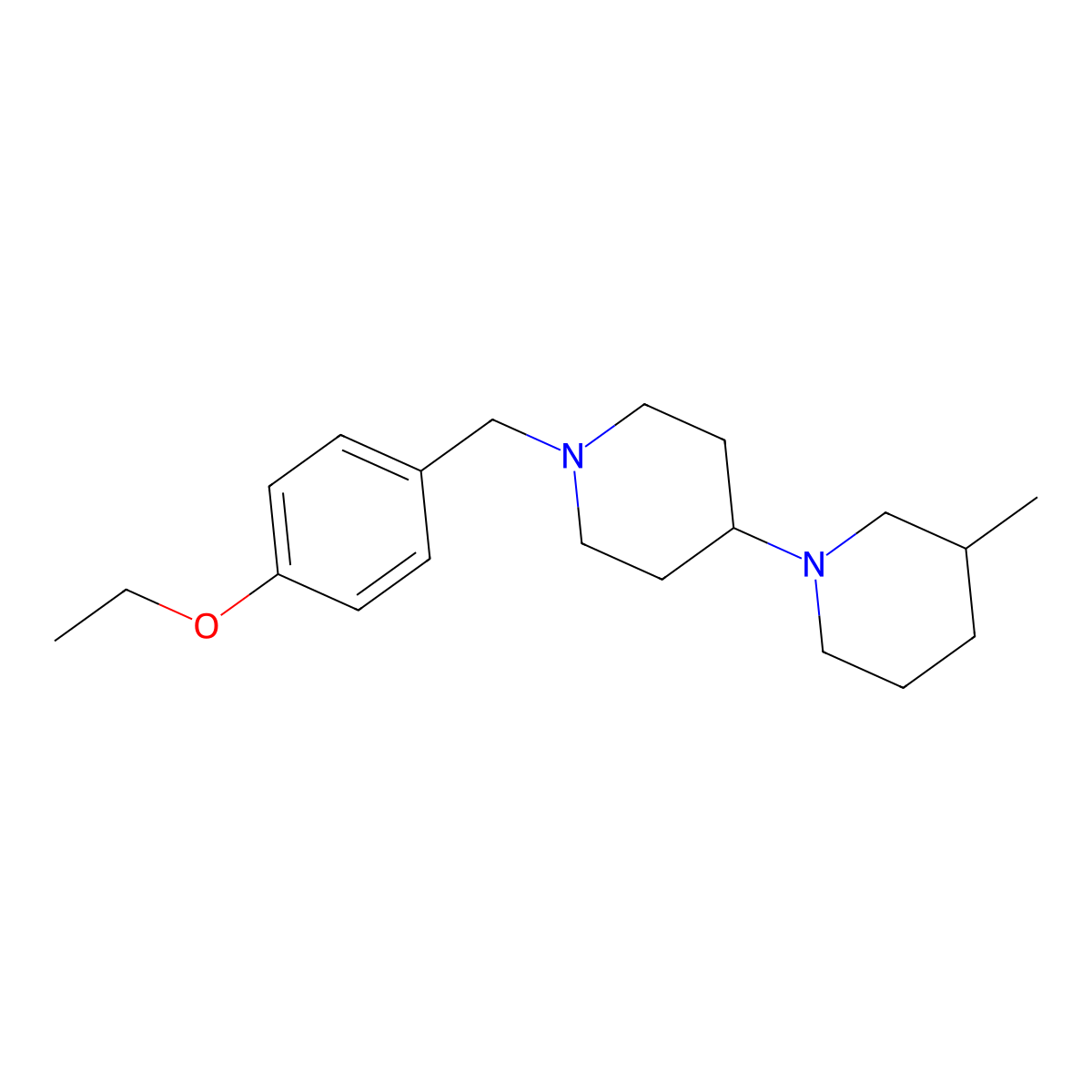 1-[(4-Ethoxyphenyl)methyl]-4-(3-methylpiperidin-1-yl)piperidine molecular structure, CAS 431932-84-2