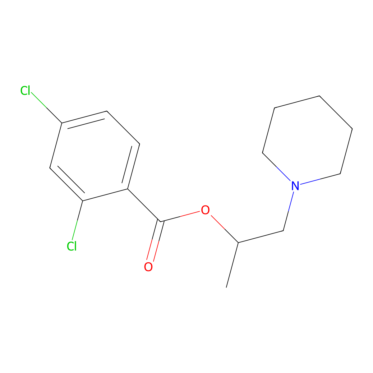 1-(Piperidin-1-yl)propan-2-yl 2,4-dichlorobenzoate molecular structure, CAS 431932-91-1