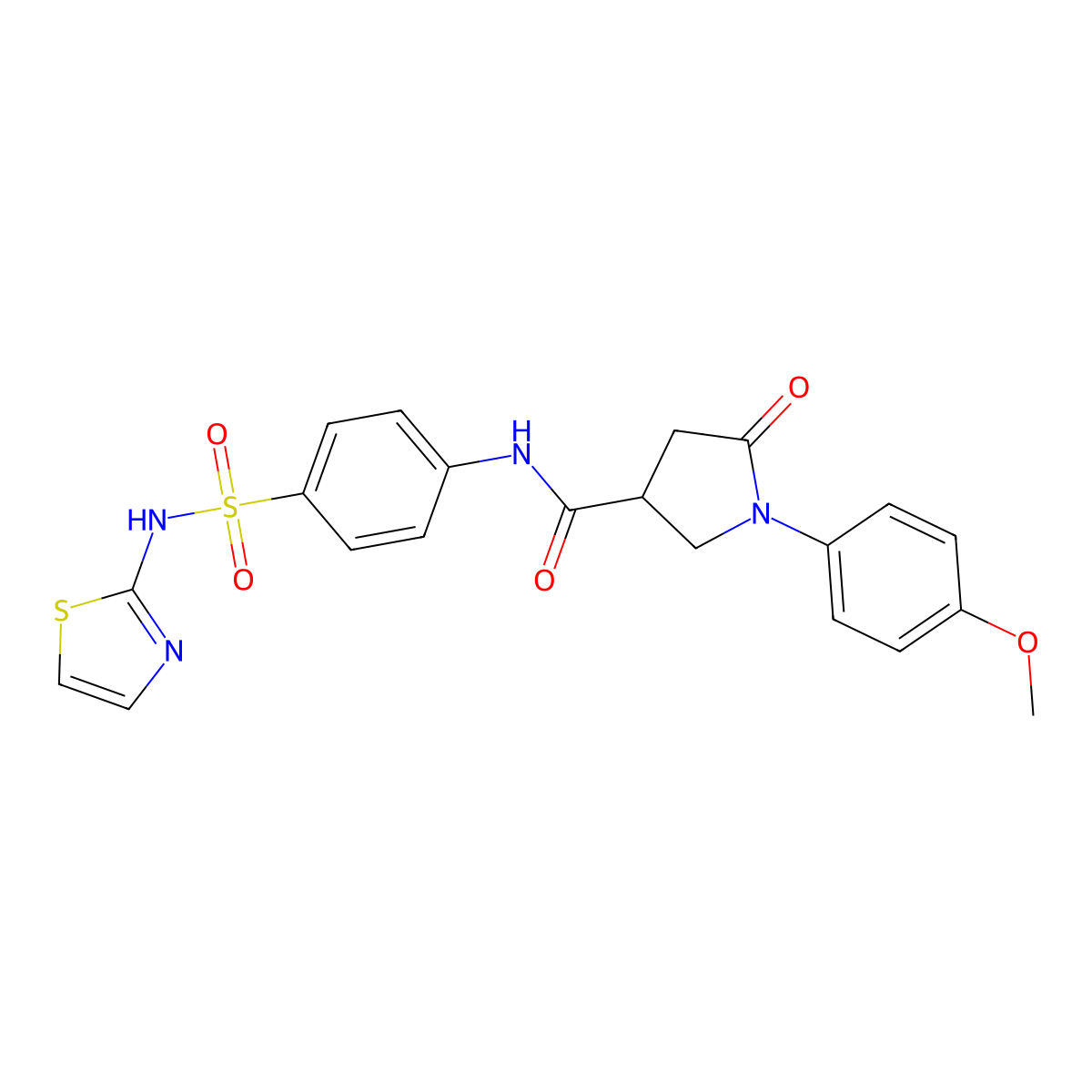 1-(4-methoxyphenyl)-5-oxo-N-[4-(1,3-thiazol-2-ylsulfamoyl)phenyl]pyrrolidine-3-carboxamide molecular structure, CAS 431933-03-8