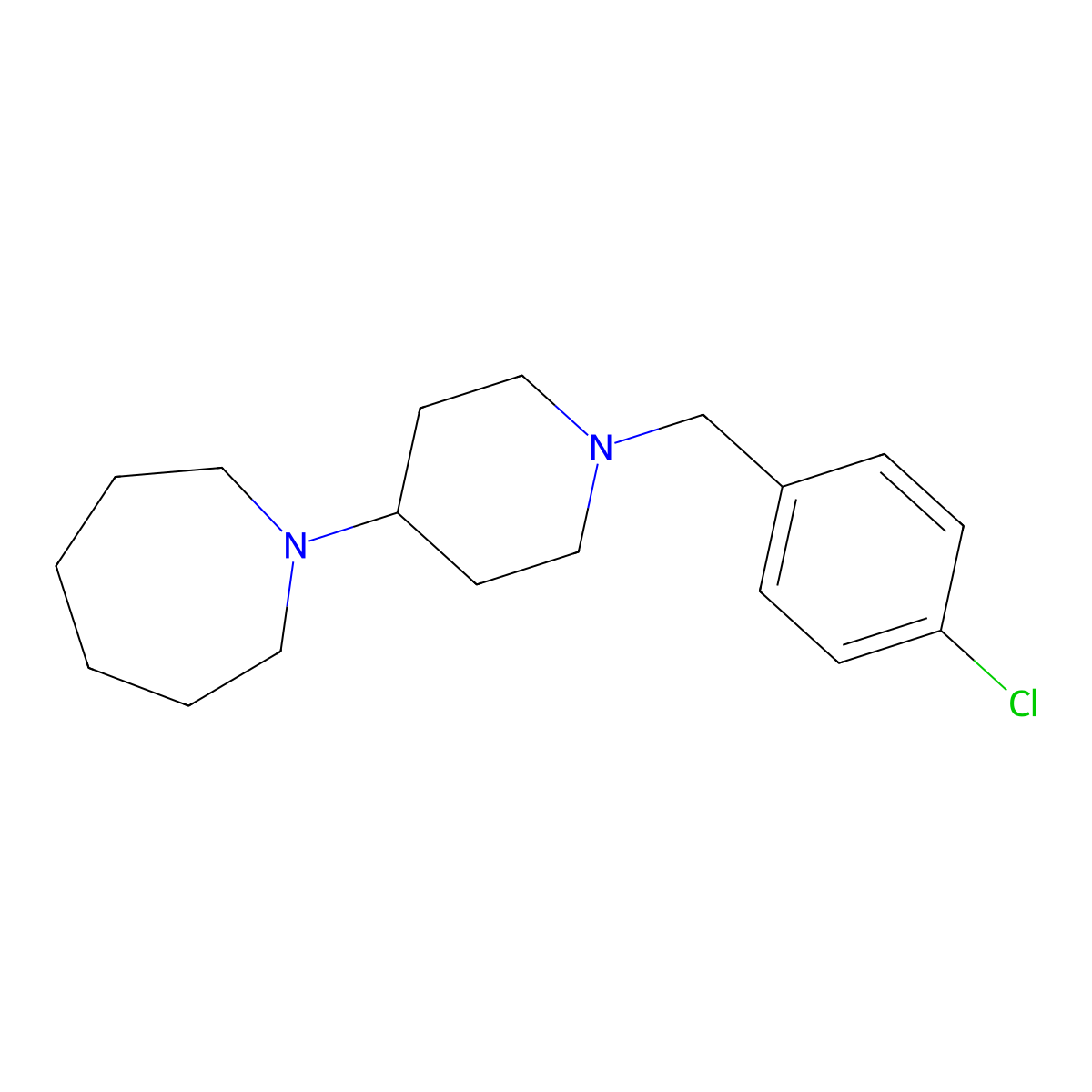 1-[1-(4-Chlorobenzyl)piperidin-4-yl]azepane molecular structure, CAS 431933-11-8