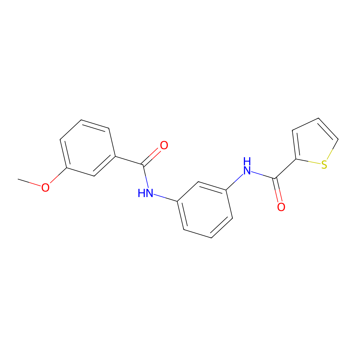 N-[3-[(3-methoxybenzoyl)amino]phenyl]thiophene-2-carboxamide molecular structure, CAS 431933-25-4
