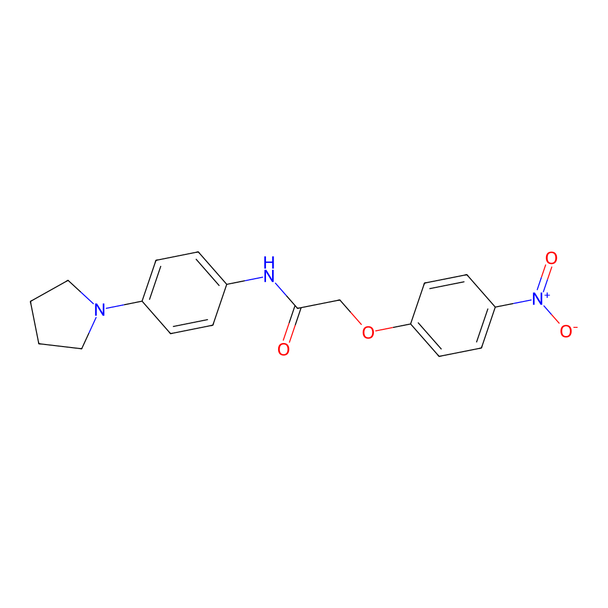 2-(4-nitrophenoxy)-N-(4-pyrrolidin-1-ylphenyl)acetamide molecular structure, CAS 431933-28-7