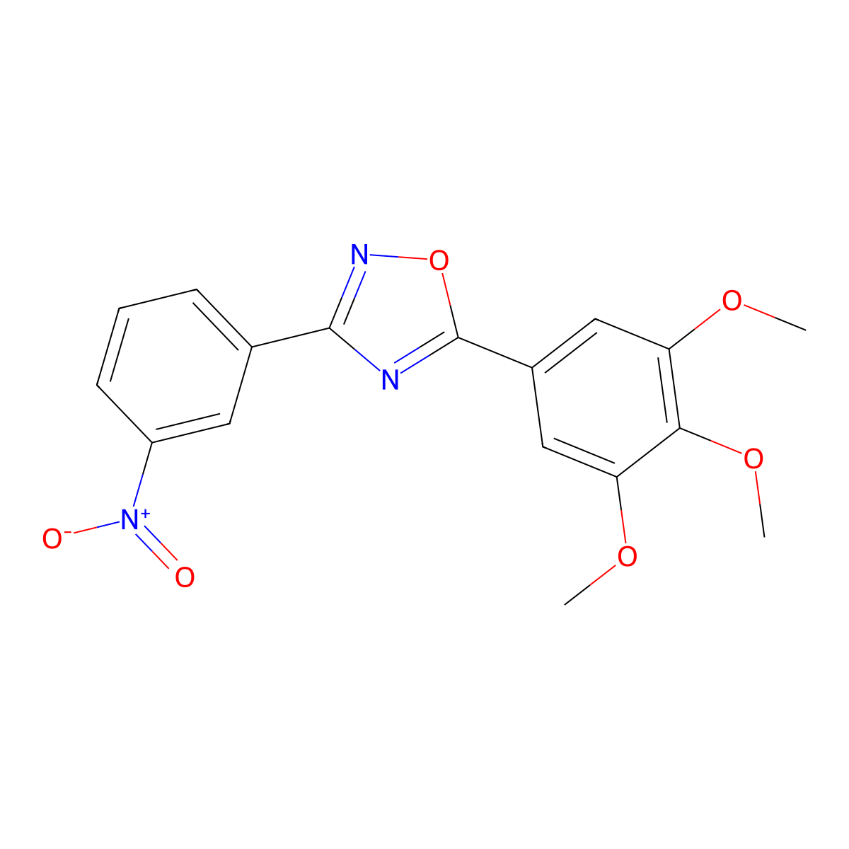 3-(3-Nitrophenyl)-5-(3,4,5-trimethoxyphenyl)-1,2,4-oxadiazole molecular structure, CAS 431933-36-7