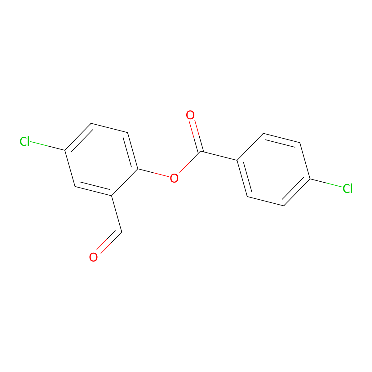 4-Chloro-2-formylphenyl 4-chlorobenzoate molecular structure, CAS 431933-38-9
