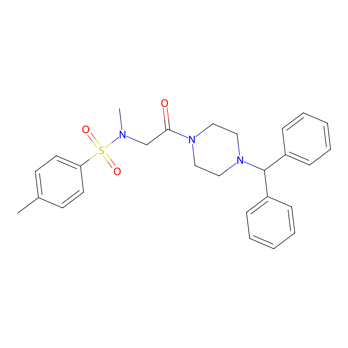 N-{2-[4-(diphenylmethyl)piperazin-1-yl]-2-oxoethyl}-N,4-dimethylbenzenesulfonamide molecular structure, CAS 431933-56-1
