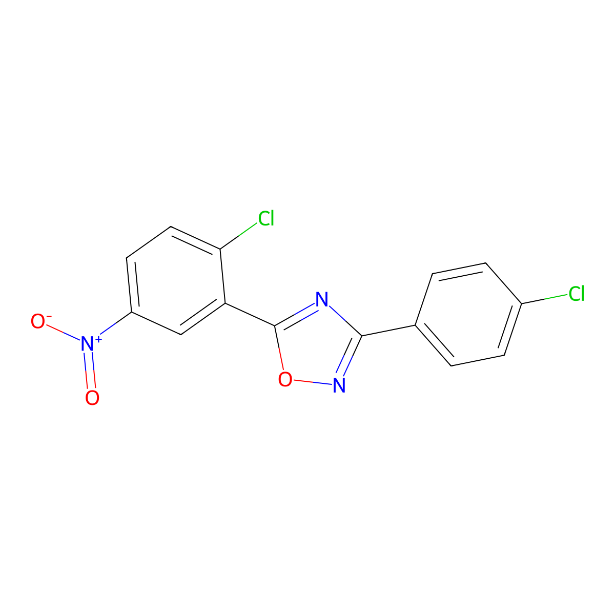 5-(2-Chloro-5-nitrophenyl)-3-(4-chlorophenyl)-1,2,4-oxadiazole molecular structure, CAS 431933-58-3