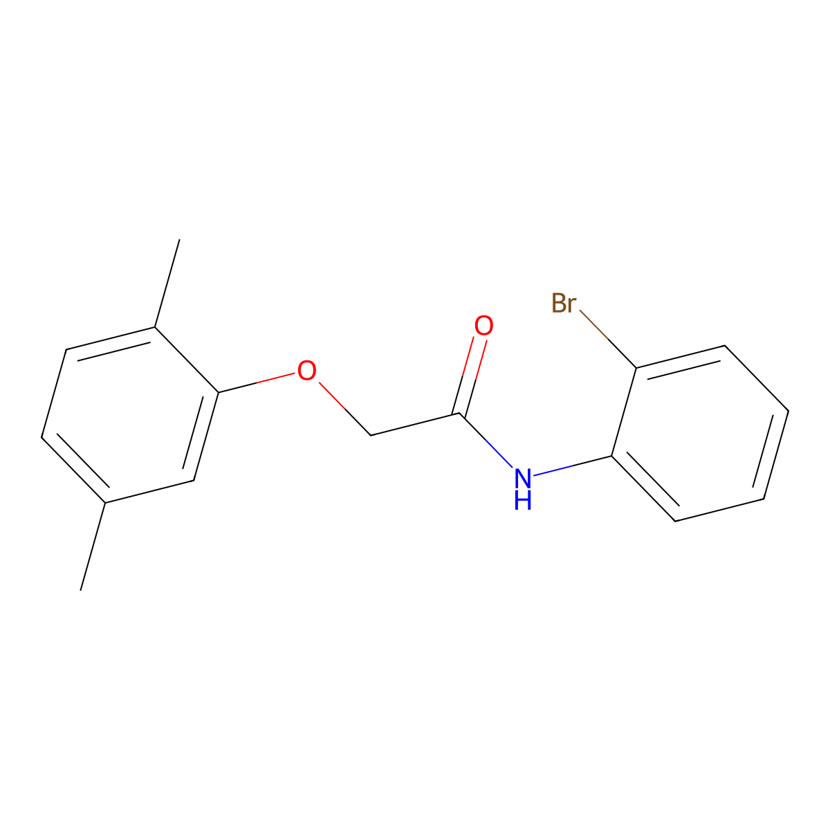 N-(2-bromophenyl)-2-(2,5-dimethylphenoxy)acetamide molecular structure, CAS 431933-59-4