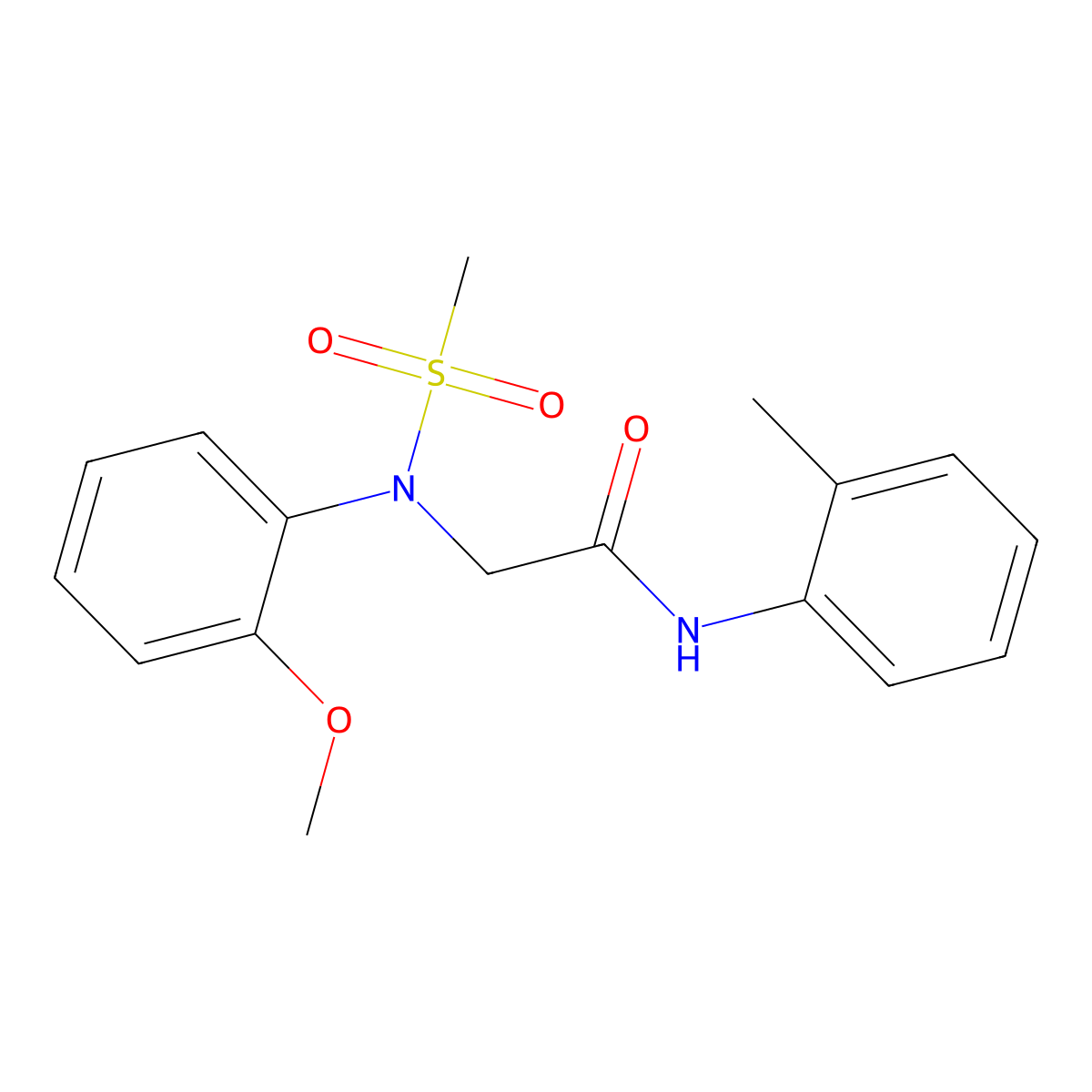 2-(2-methoxy-N-methylsulfonylanilino)-N-(2-methylphenyl)acetamide molecular structure, CAS 431933-62-9