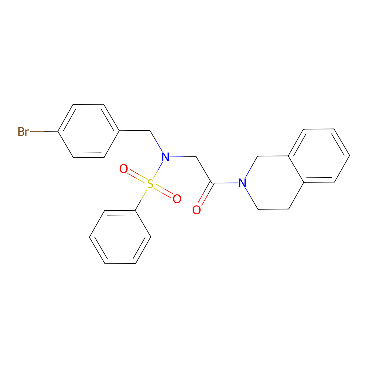 N-[(4-bromophenyl)methyl]-N-[2-(3,4-dihydro-1H-isoquinolin-2-yl)-2-oxoethyl]benzenesulfonamide molecular structure, CAS 431933-75-4