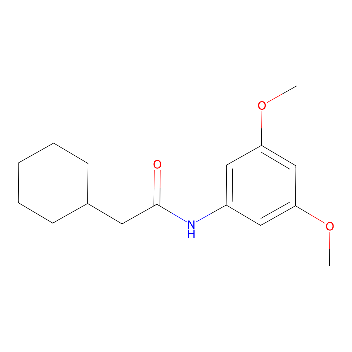 2-cyclohexyl-N-(3,5-dimethoxyphenyl)acetamide molecular structure, CAS 431933-94-7