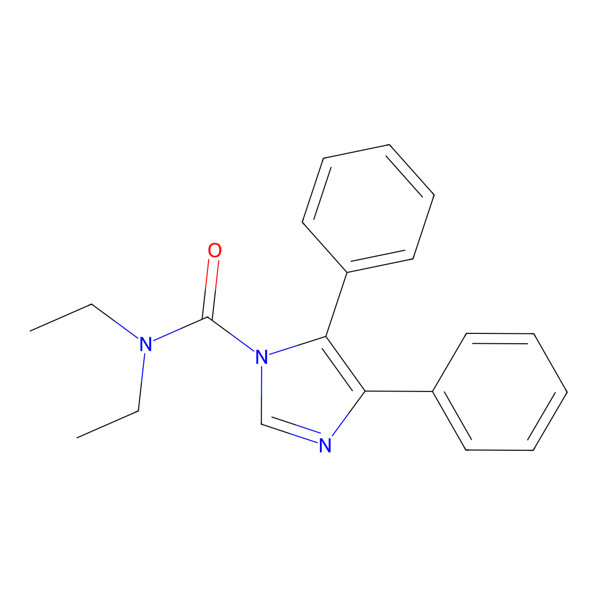 N,N-diethyl-4,5-diphenyl-1H-imidazole-1-carboxamide molecular structure, CAS 431933-98-1