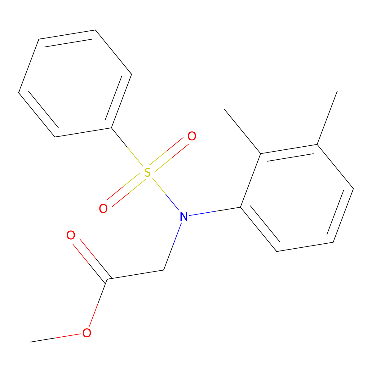 Methyl N-(2,3-dimethylphenyl)-N-(phenylsulfonyl)glycinate molecular structure, CAS 431933-99-2