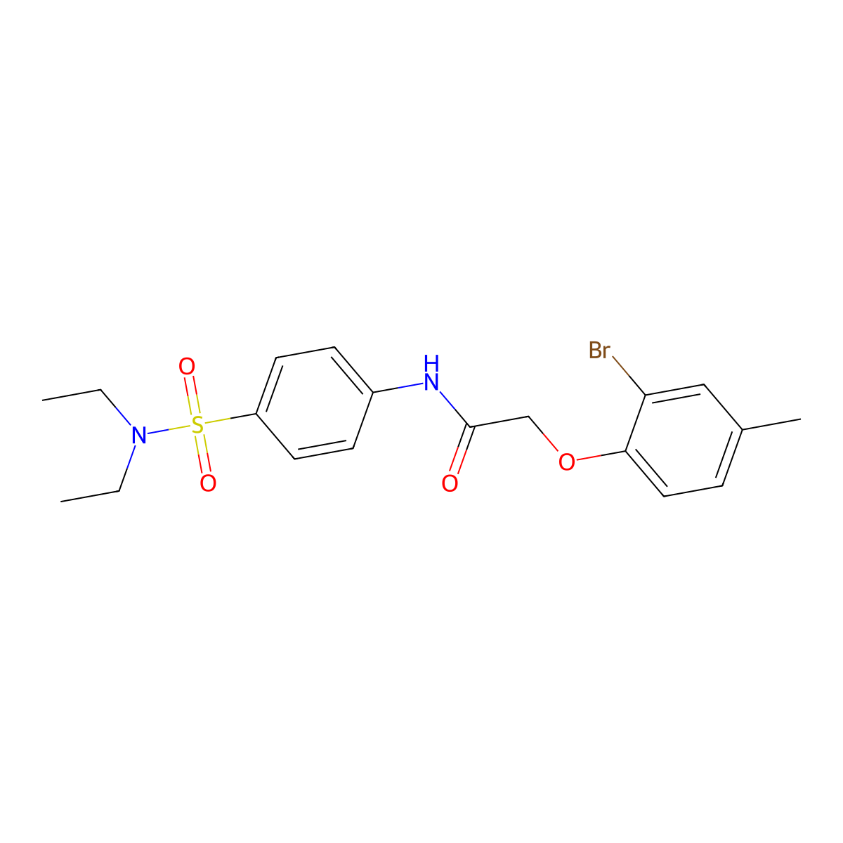 2-(2-bromo-4-methylphenoxy)-N-[4-(diethylsulfamoyl)phenyl]acetamide molecular structure, CAS 431934-16-6