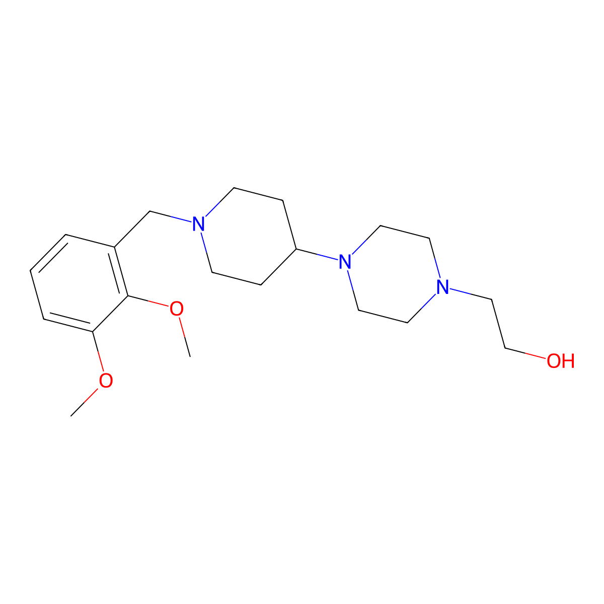 2-[4-[1-[(2,3-Dimethoxyphenyl)methyl]piperidin-4-yl]piperazin-1-yl]ethanol molecular structure, CAS 431934-19-9