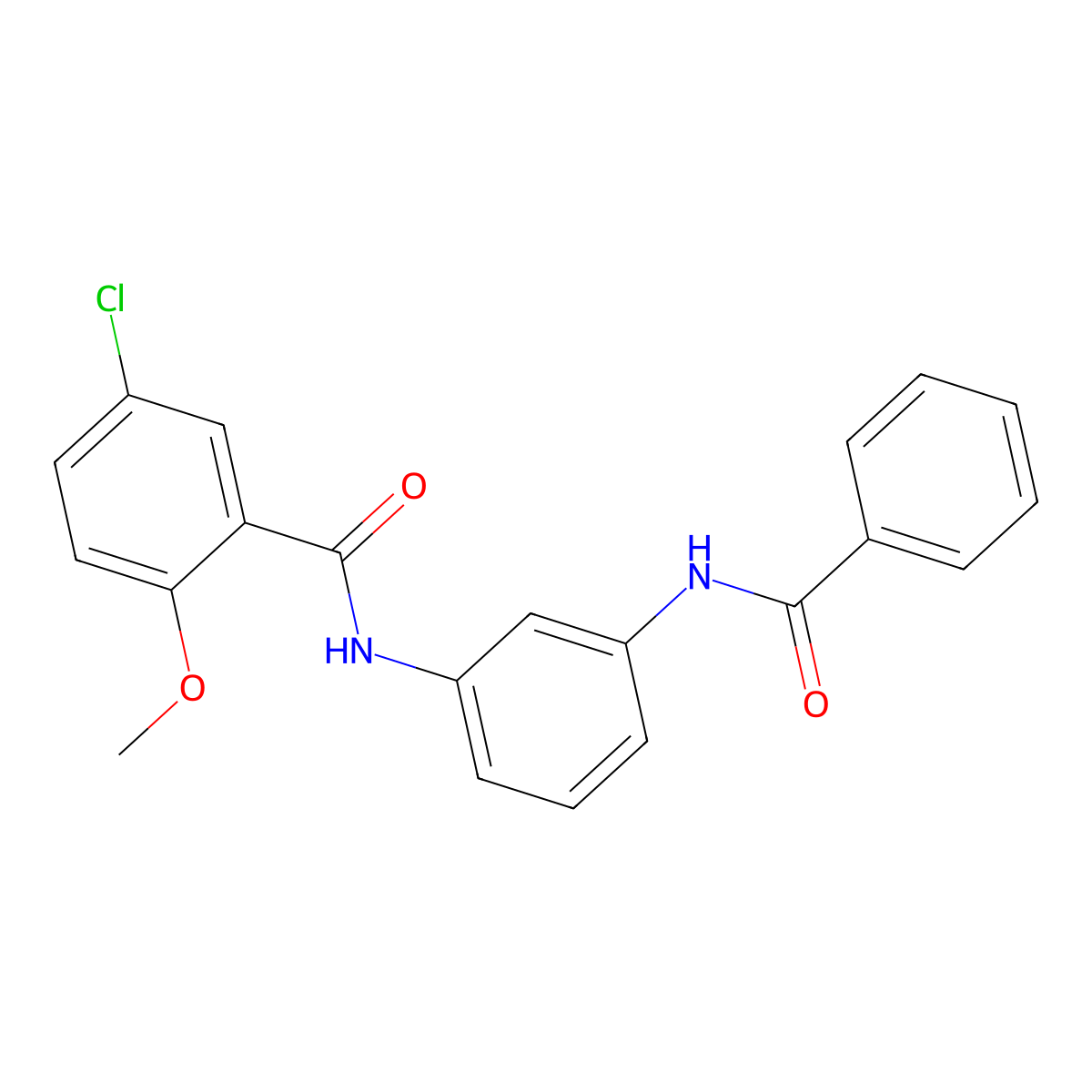 N-(3-benzamidophenyl)-5-chloro-2-methoxybenzamide molecular structure, CAS 431934-28-0