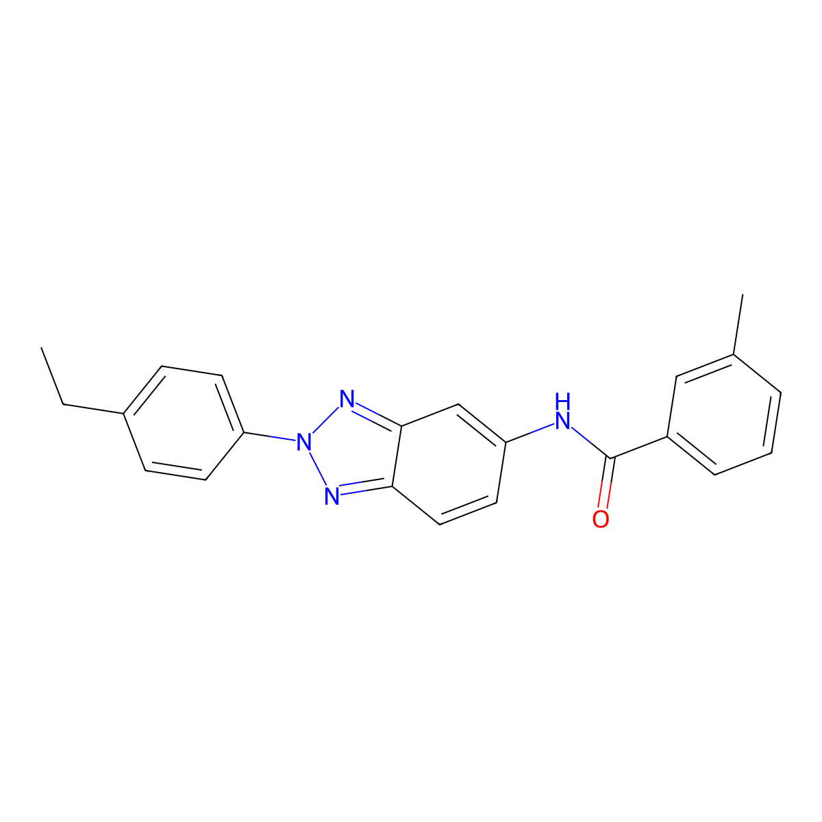 N-[2-(4-ethylphenyl)benzotriazol-5-yl]-3-methylbenzamide molecular structure, CAS 431934-38-2