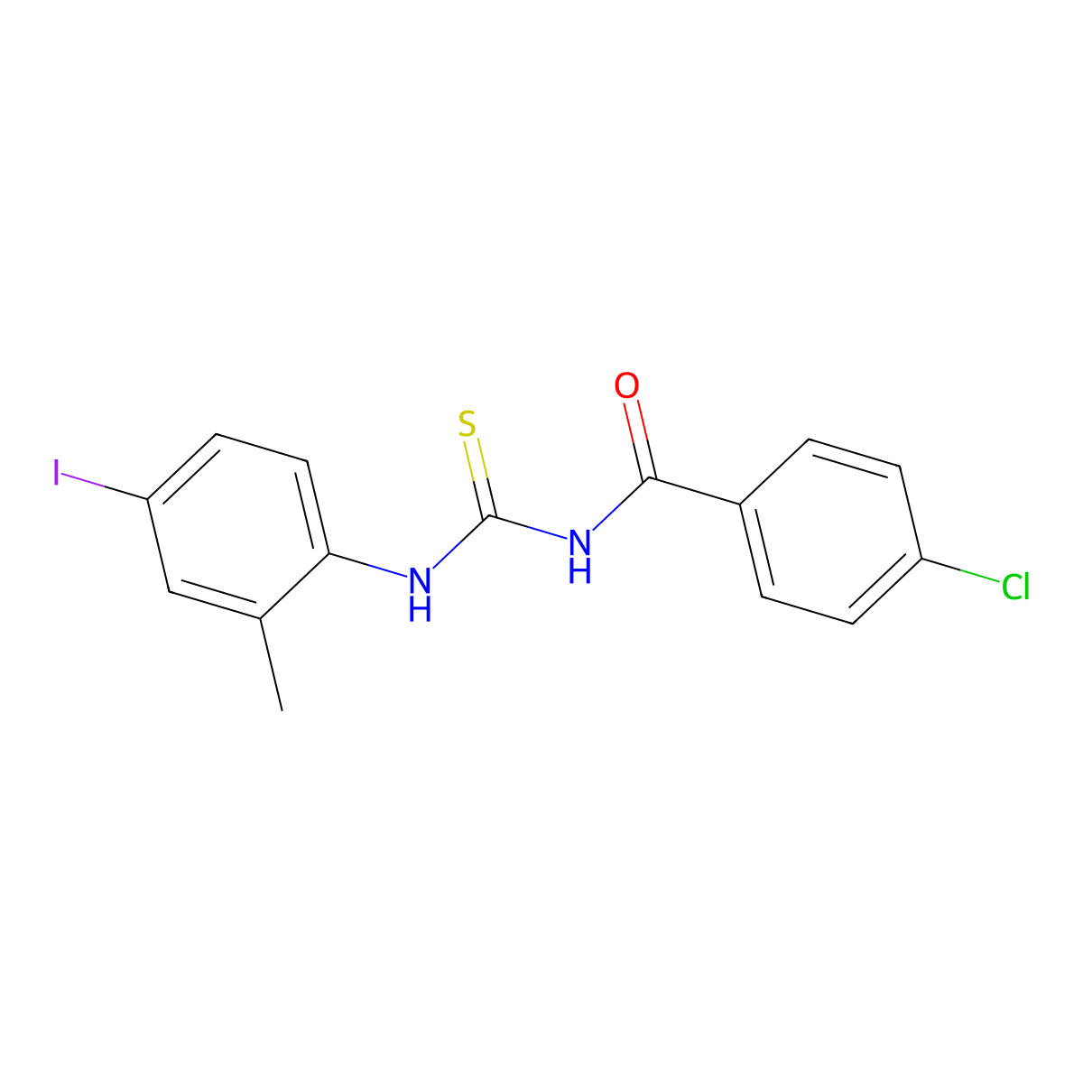 4-chloro-N-[(4-iodo-2-methylphenyl)carbamothioyl]benzamide molecular structure, CAS 431934-40-6
