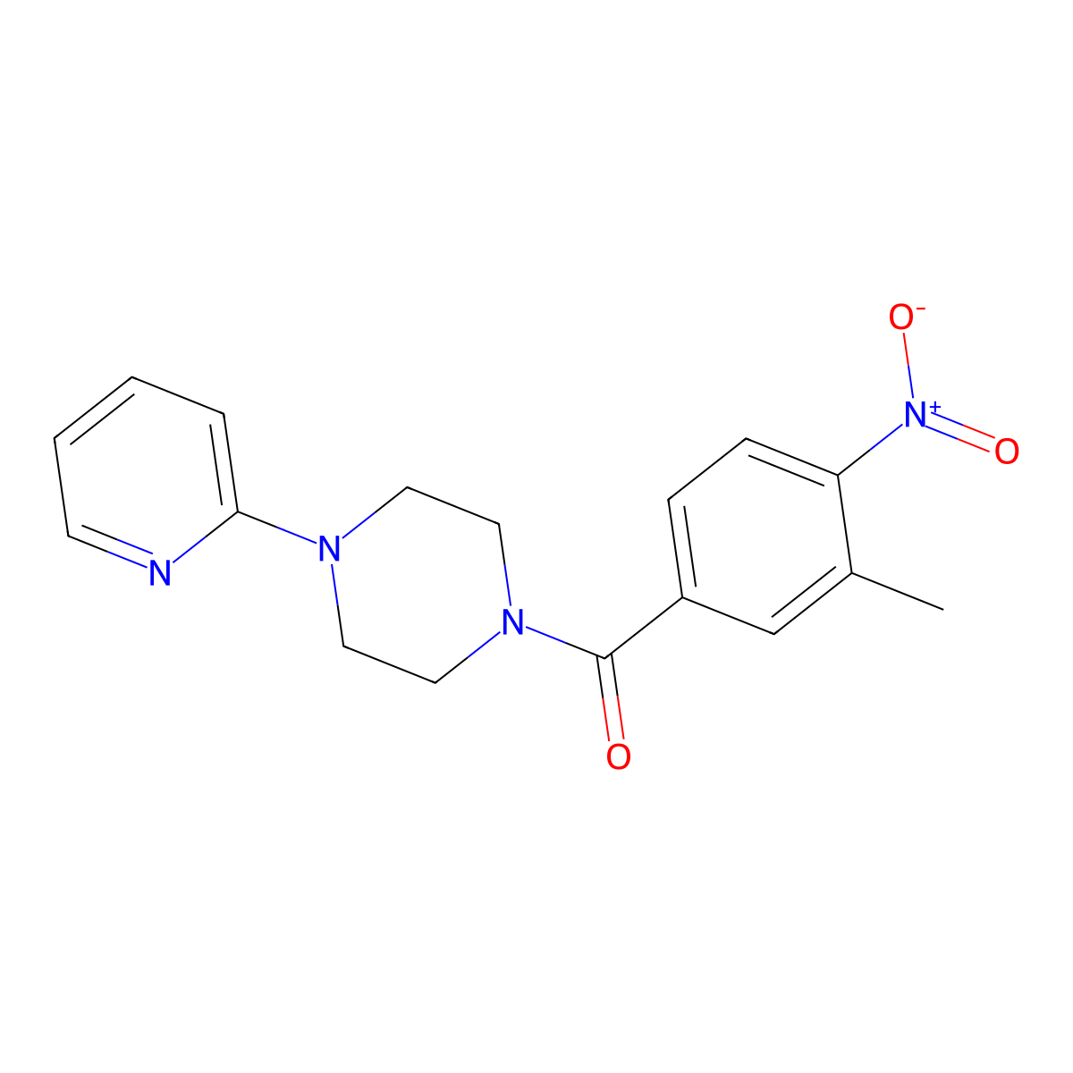 (3-Methyl-4-nitrophenyl)-(4-pyridin-2-ylpiperazin-1-yl)methanone molecular structure, CAS 431934-76-8