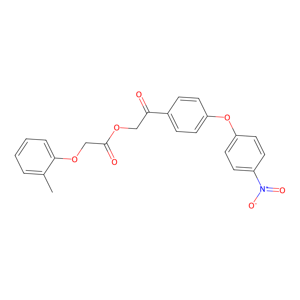 2-[4-(4-Nitrophenoxy)phenyl]-2-oxoethyl (2-methylphenoxy)acetate molecular structure, CAS 431934-89-3