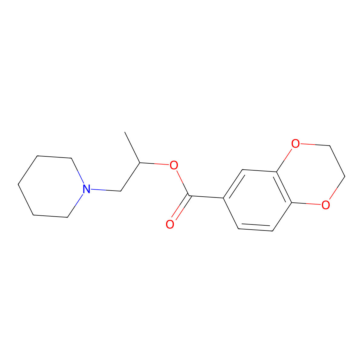 1-(Piperidin-1-yl)propan-2-yl 2,3-dihydro-1,4-benzodioxine-6-carboxylate molecular structure, CAS 431934-91-7