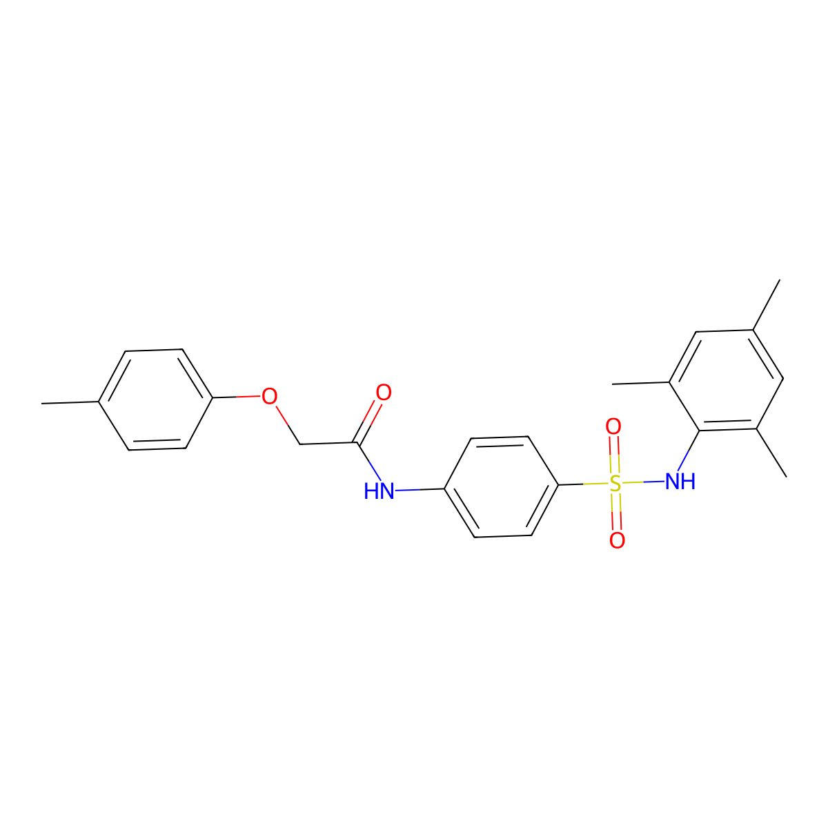 N-{4-[(mesitylamino)sulfonyl]phenyl}-2-(4-methylphenoxy)acetamide molecular structure, CAS 431934-95-1