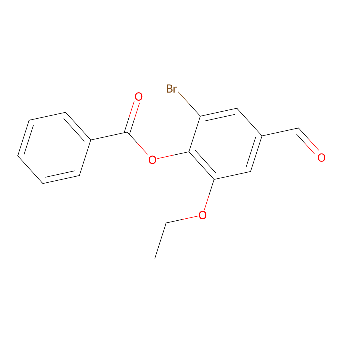 2-Bromo-6-ethoxy-4-formylphenyl benzoate molecular structure, CAS 431935-02-3