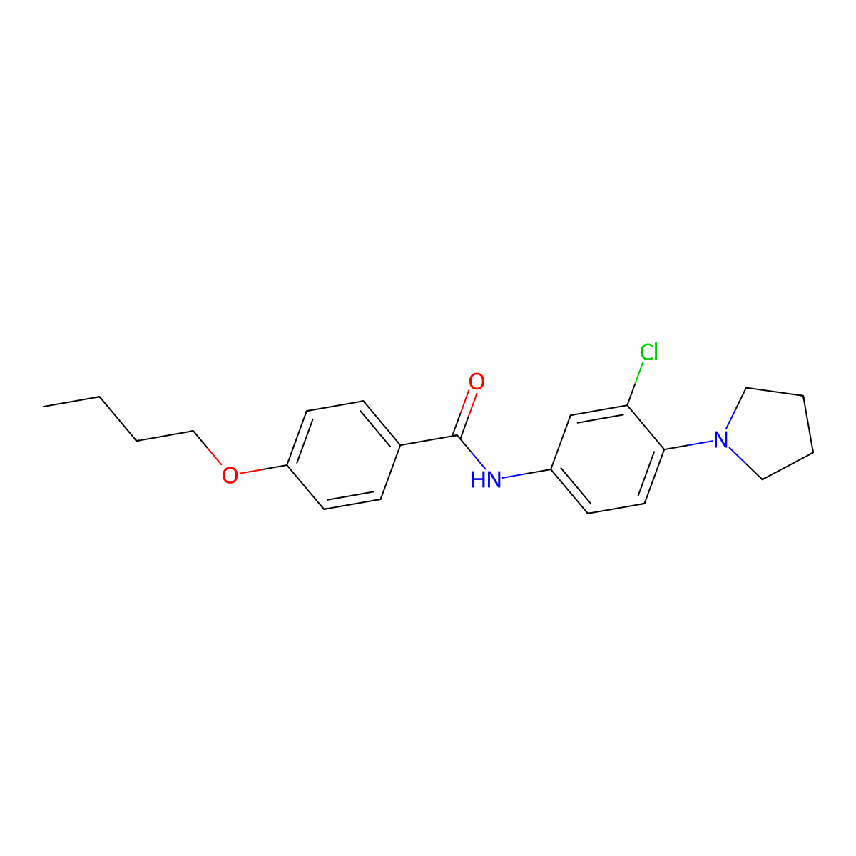 4-butoxy-N-(3-chloro-4-pyrrolidin-1-ylphenyl)benzamide molecular structure, CAS 431935-11-4