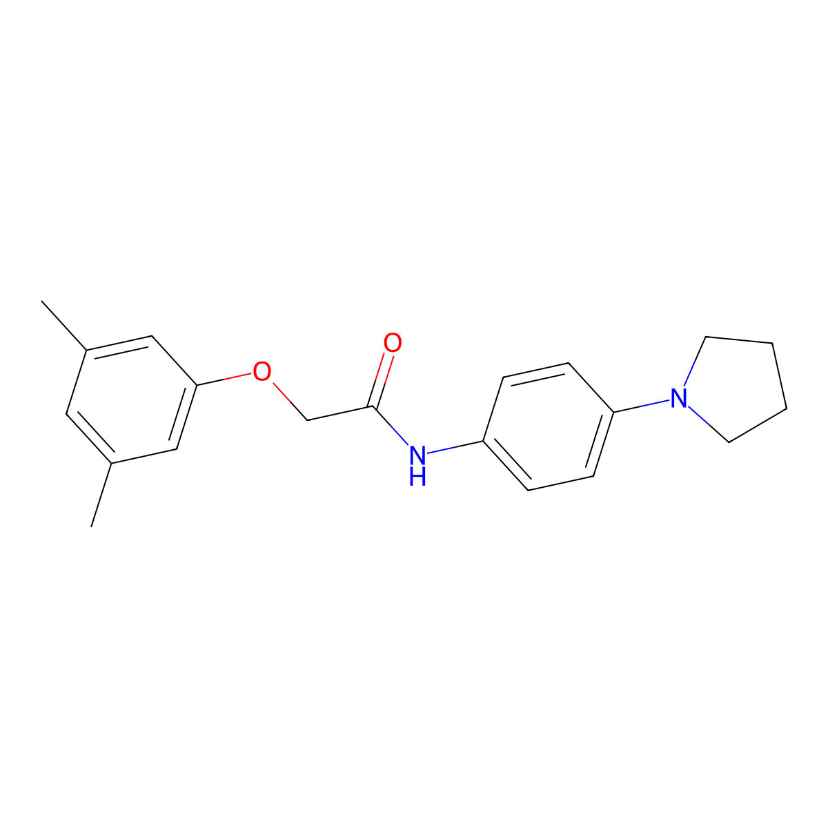 2-(3,5-dimethylphenoxy)-N-(4-pyrrolidin-1-ylphenyl)acetamide molecular structure, CAS 431937-13-2