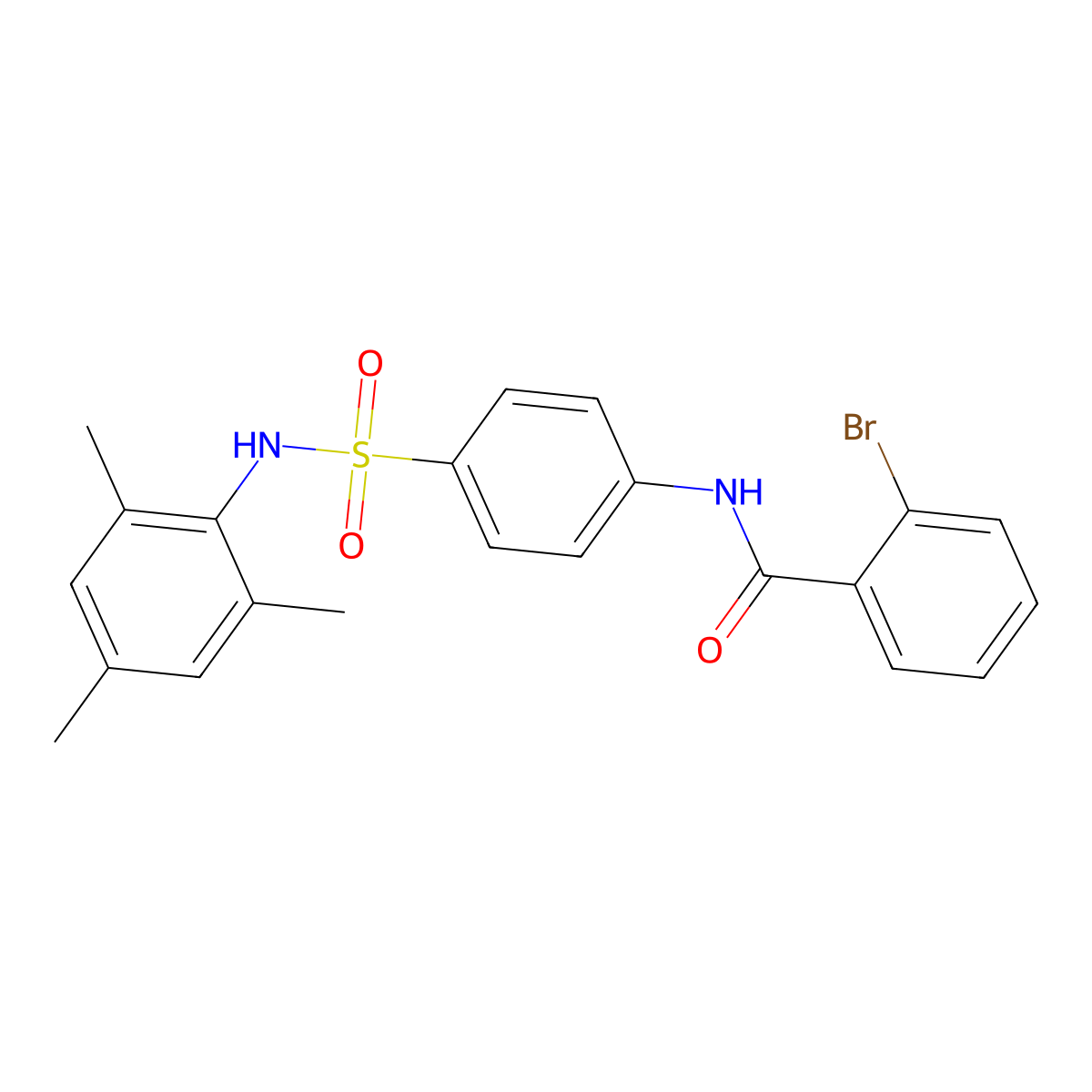 2-bromo-N-{4-[(mesitylamino)sulfonyl]phenyl}benzamide molecular structure, CAS 431937-29-0