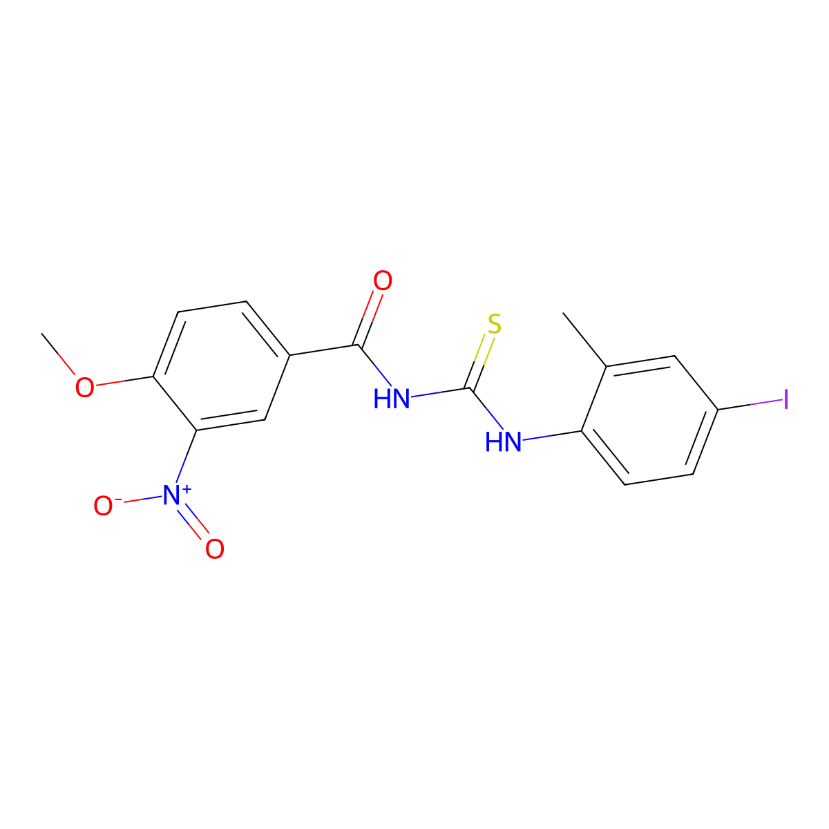 N-[(4-iodo-2-methylphenyl)carbamothioyl]-4-methoxy-3-nitrobenzamide molecular structure, CAS 431937-32-5