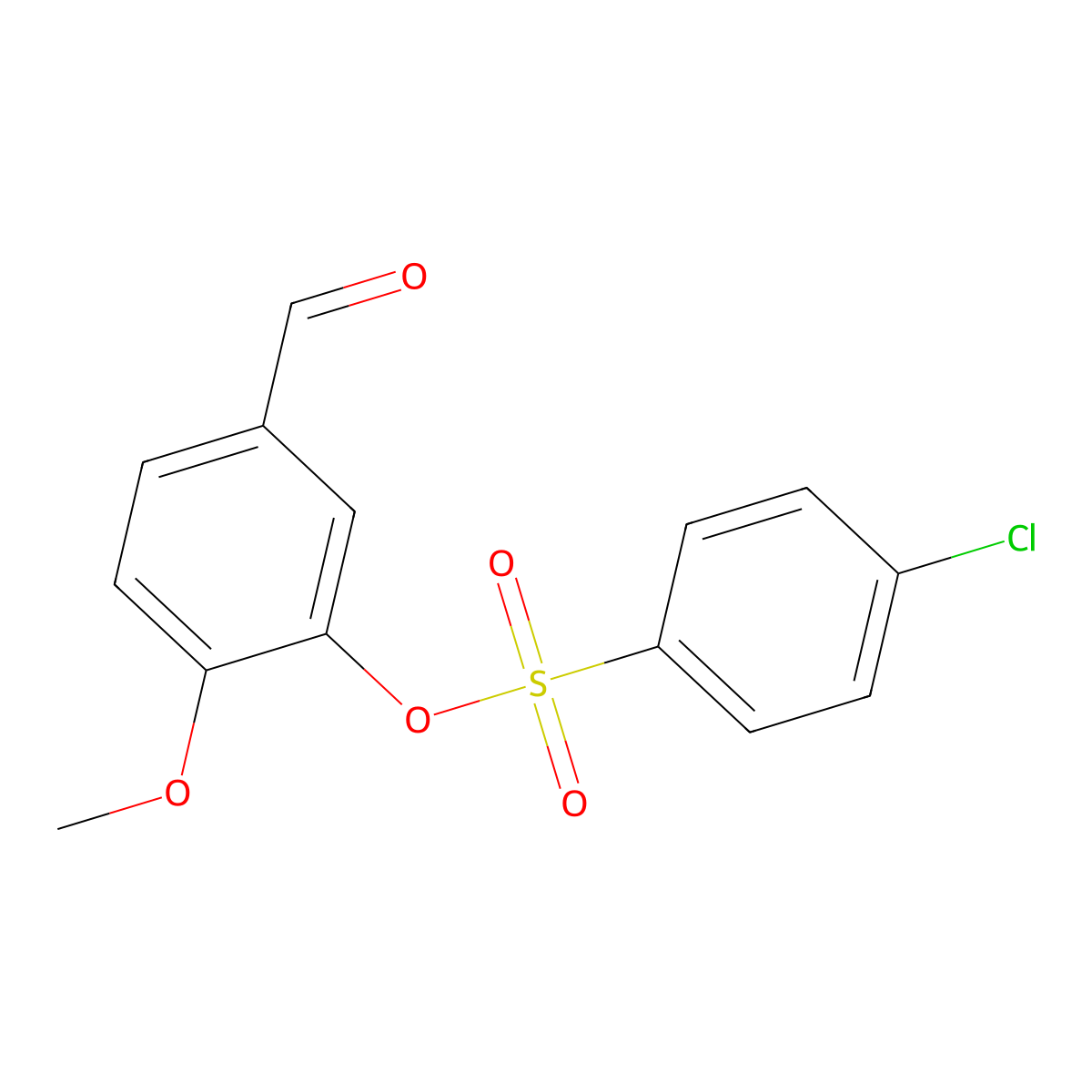 5-Formyl-2-methoxyphenyl 4-chlorobenzenesulfonate molecular structure, CAS 431937-40-5