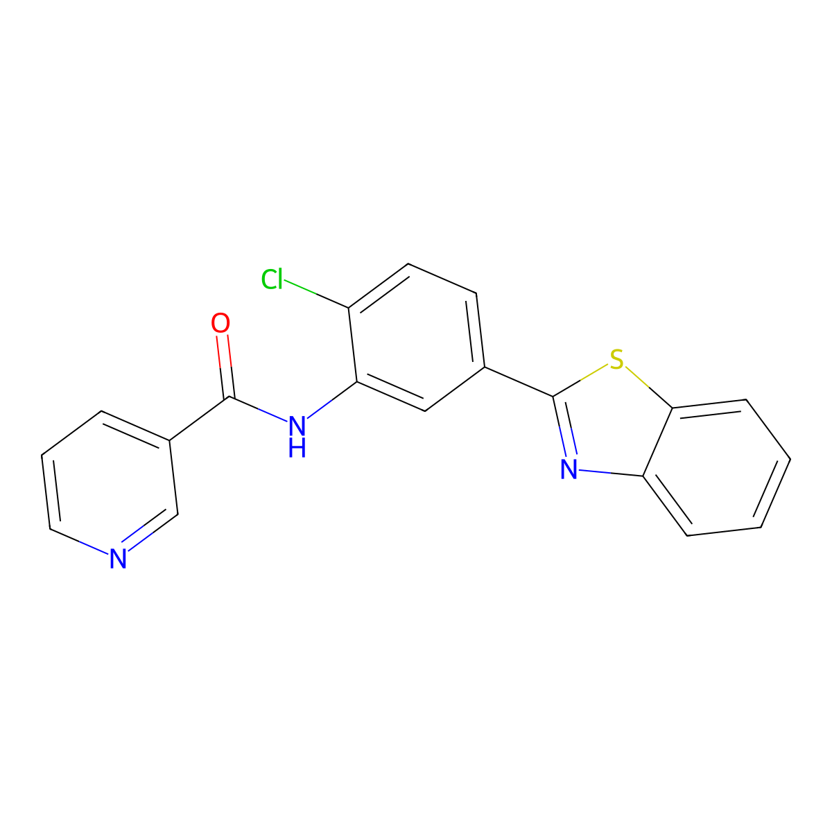 N-[5-(1,3-benzothiazol-2-yl)-2-chlorophenyl]pyridine-3-carboxamide molecular structure, CAS 431937-49-4
