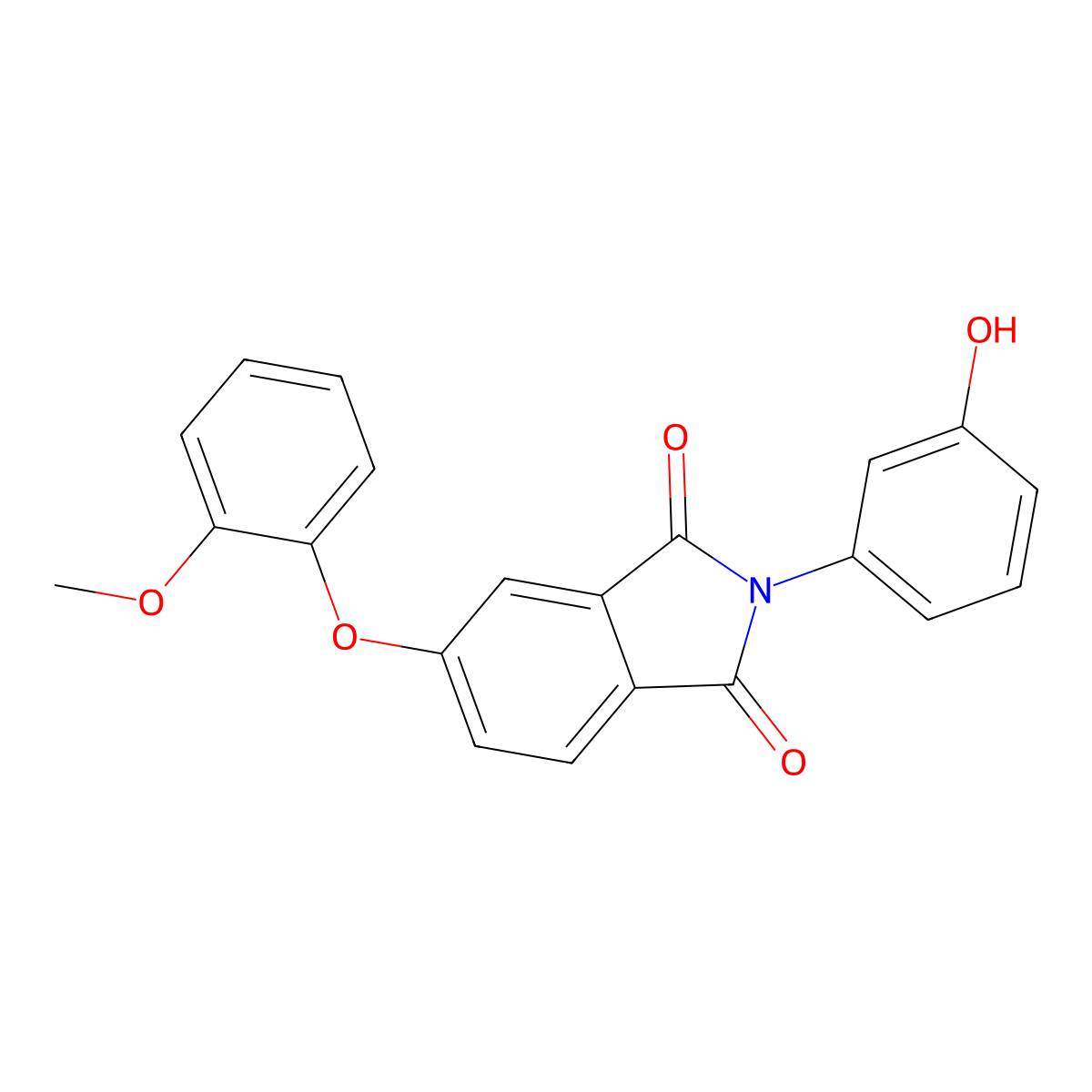 2-(3-Hydroxyphenyl)-5-(2-methoxyphenoxy)isoindole-1,3-dione molecular structure, CAS 431937-53-0