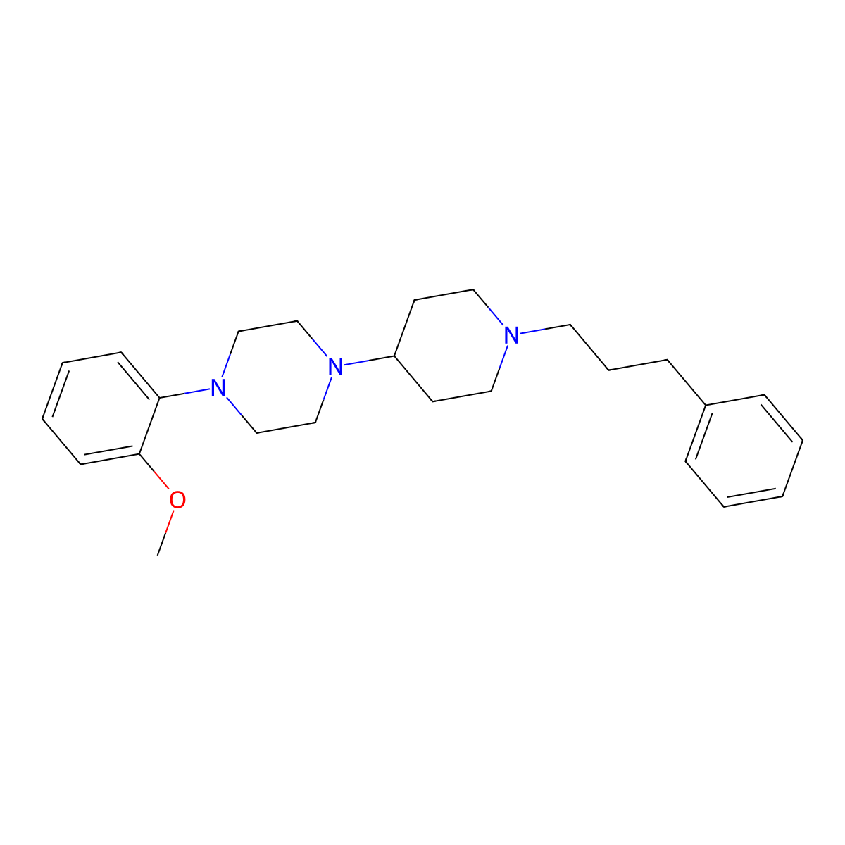 1-(2-Methoxyphenyl)-4-[1-(3-phenylpropyl)piperidin-4-yl]piperazine molecular structure, CAS 431937-62-1