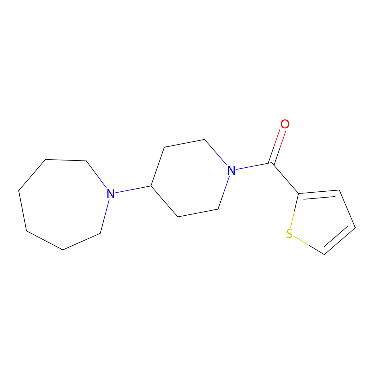 1-[1-(2-Thienylcarbonyl)-4-piperidinyl]azepane molecular structure, CAS 431937-79-0