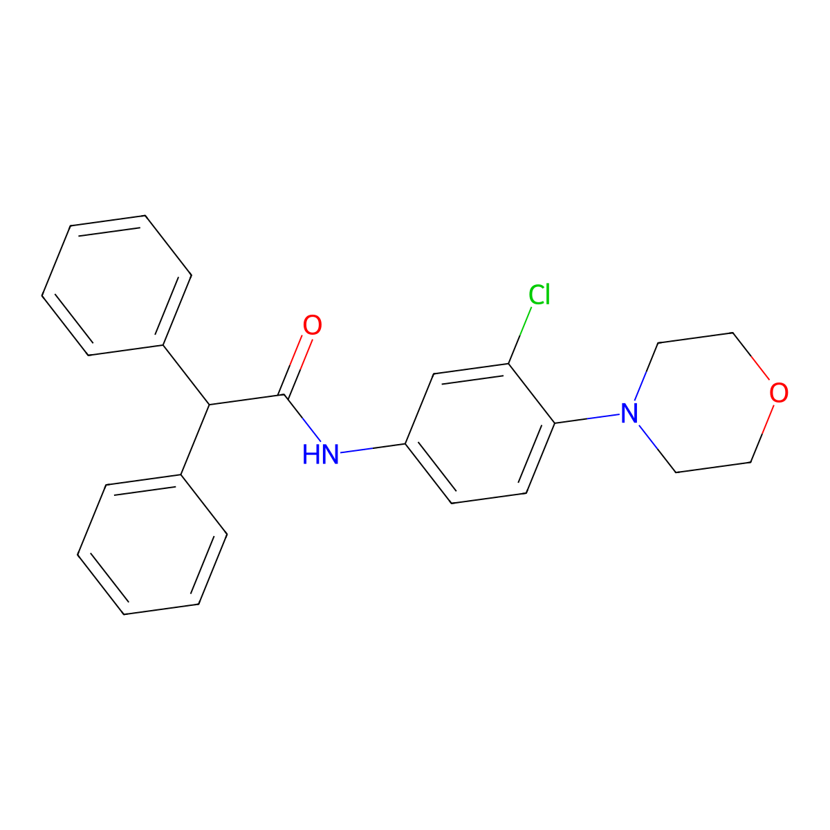 N-(3-chloro-4-morpholin-4-ylphenyl)-2,2-diphenylacetamide molecular structure, CAS 431937-84-7