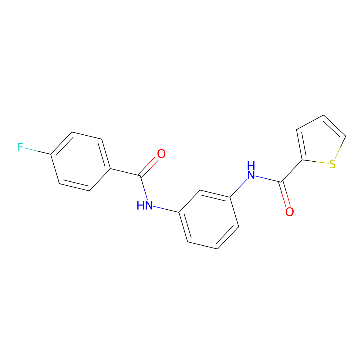 N-[3-[(4-fluorobenzoyl)amino]phenyl]thiophene-2-carboxamide molecular structure, CAS 431937-85-8