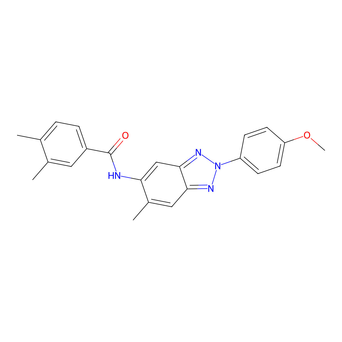 N-[2-(4-methoxyphenyl)-6-methylbenzotriazol-5-yl]-3,4-dimethylbenzamide molecular structure, CAS 431937-93-8