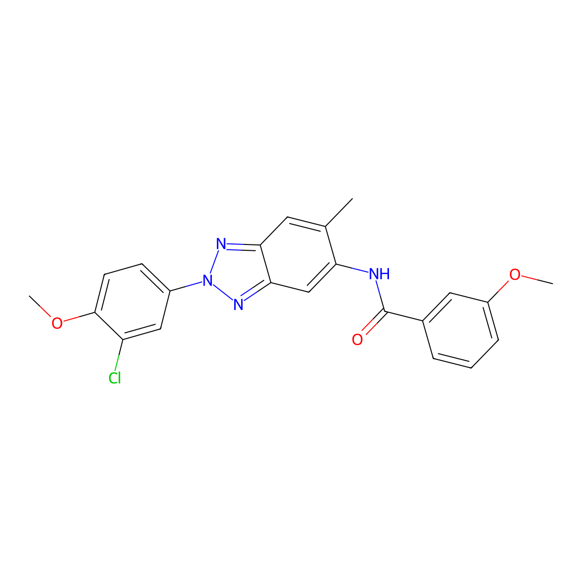 N-[2-(3-chloro-4-methoxyphenyl)-6-methylbenzotriazol-5-yl]-3-methoxybenzamide molecular structure, CAS 431937-95-0