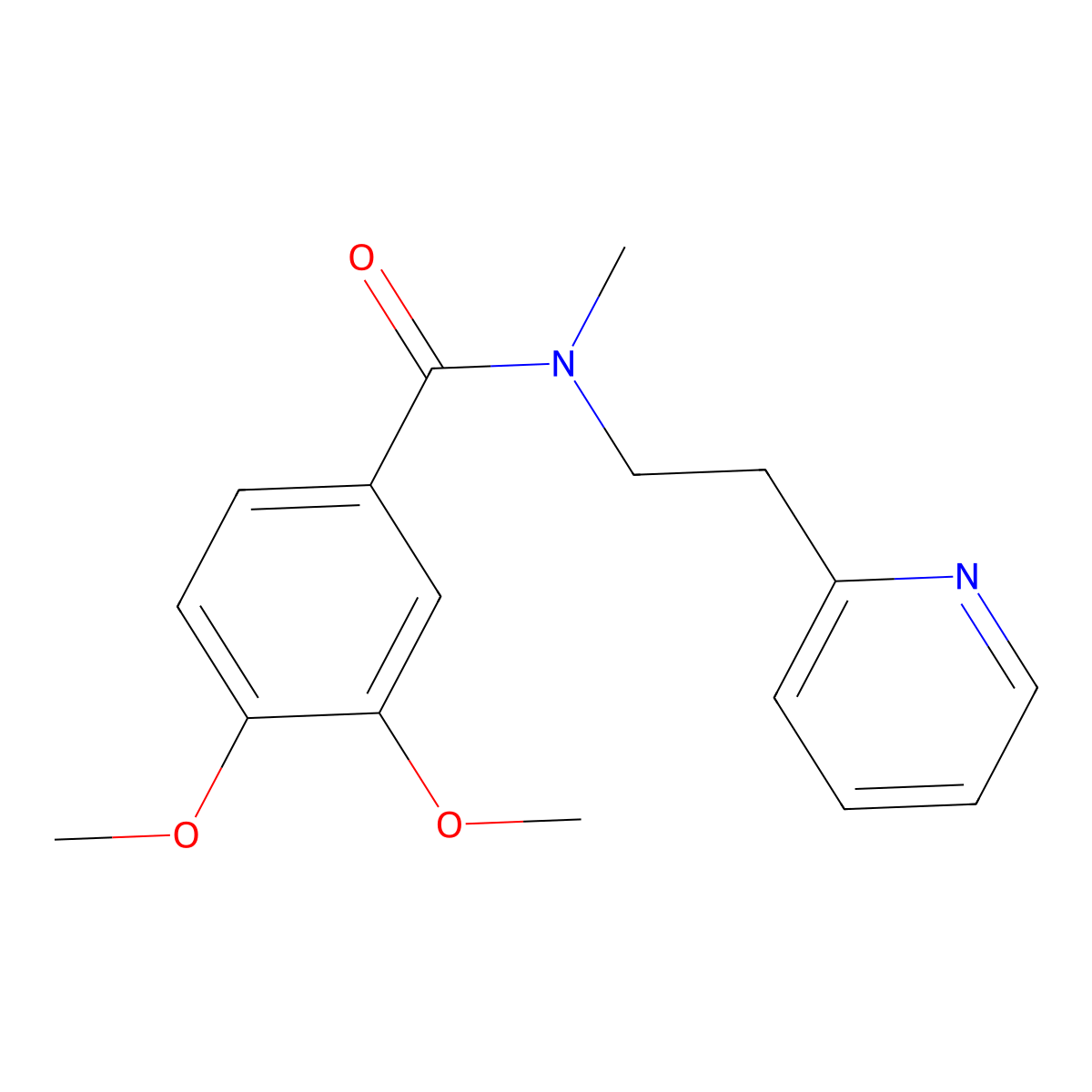 3,4-dimethoxy-N-methyl-N-(2-pyridin-2-ylethyl)benzamide molecular structure, CAS 431938-04-4