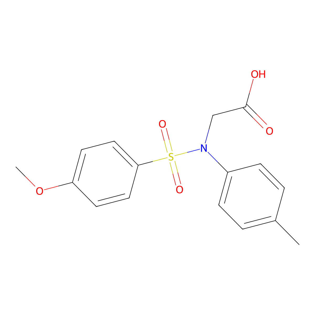N-[(4-methoxyphenyl)sulfonyl]-N-(4-methylphenyl)glycine molecular structure, CAS 431938-17-9