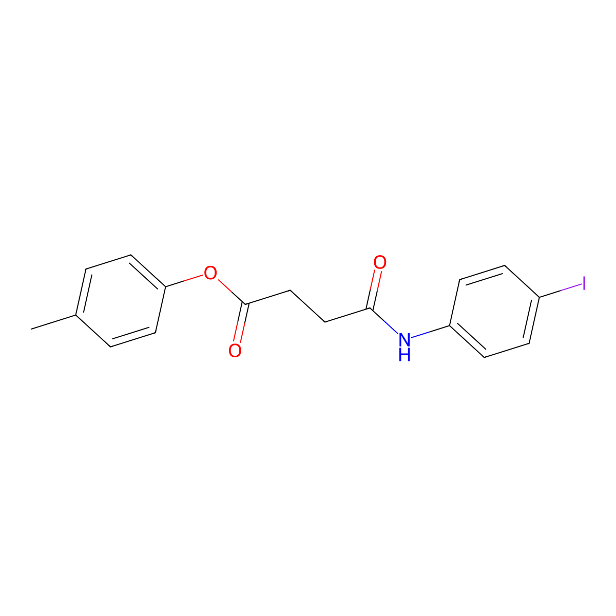 4-Methylphenyl 4-[(4-iodophenyl)amino]-4-oxobutanoate molecular structure, CAS 431938-19-1