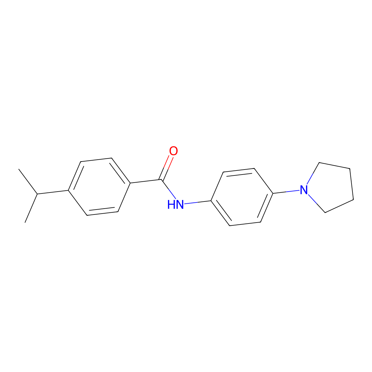 4-(propan-2-yl)-N-[4-(pyrrolidin-1-yl)phenyl]benzamide molecular structure, CAS 431938-22-6