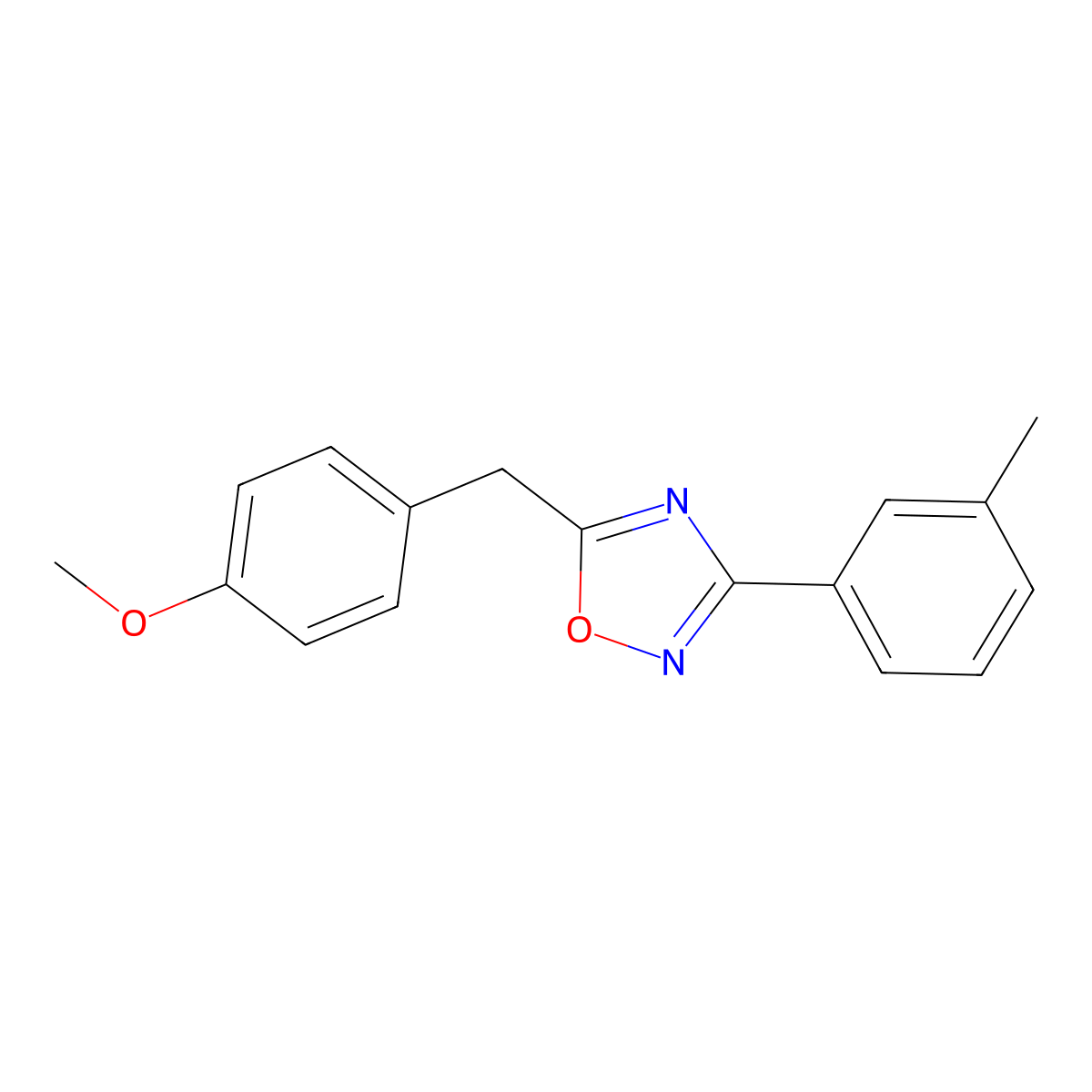 5-(4-Methoxybenzyl)-3-(3-methylphenyl)-1,2,4-oxadiazole molecular structure, CAS 431938-26-0