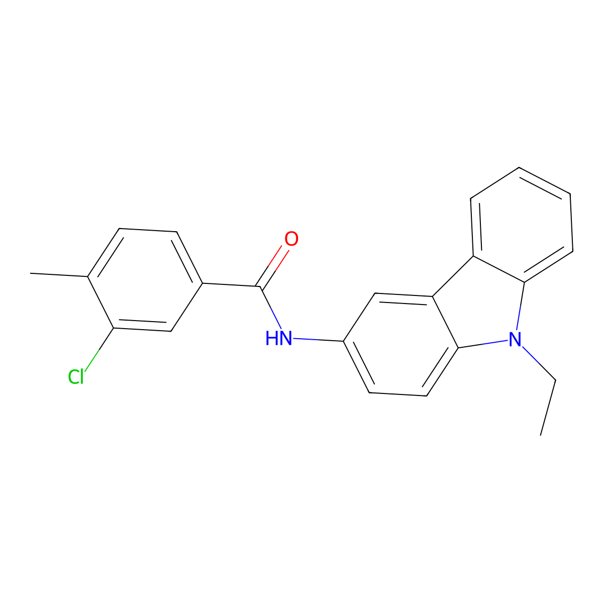 3-chloro-N-(9-ethylcarbazol-3-yl)-4-methylbenzamide molecular structure, CAS 431938-28-2