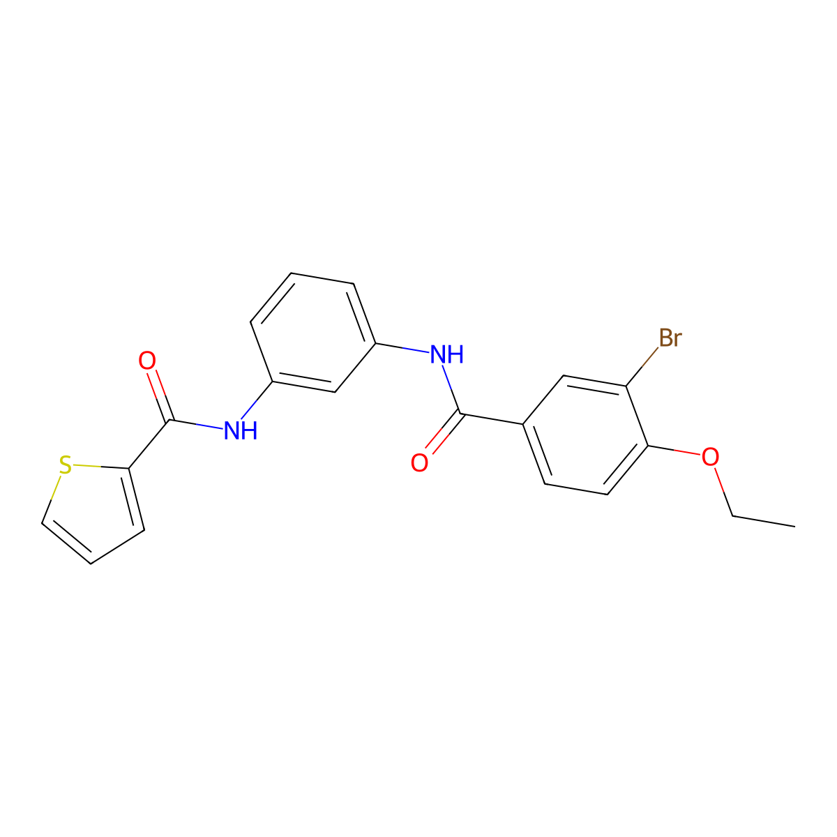 N-[3-[(3-bromo-4-ethoxybenzoyl)amino]phenyl]thiophene-2-carboxamide molecular structure, CAS 431938-30-6