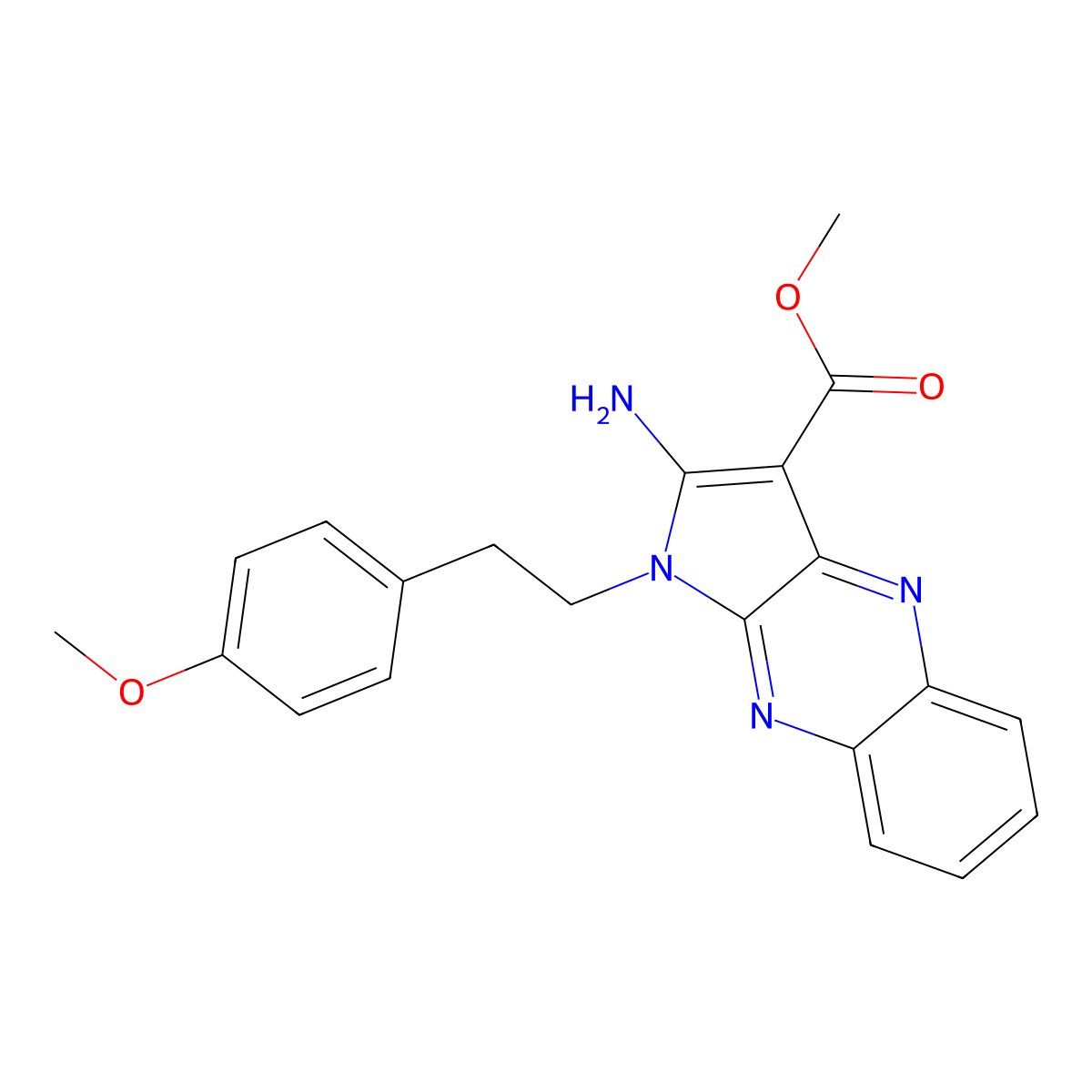 methyl 2-amino-1-[2-(4-methoxyphenyl)ethyl]-1H-pyrrolo[2,3-b]quinoxaline-3-carboxylate molecular structure, CAS 431938-35-1