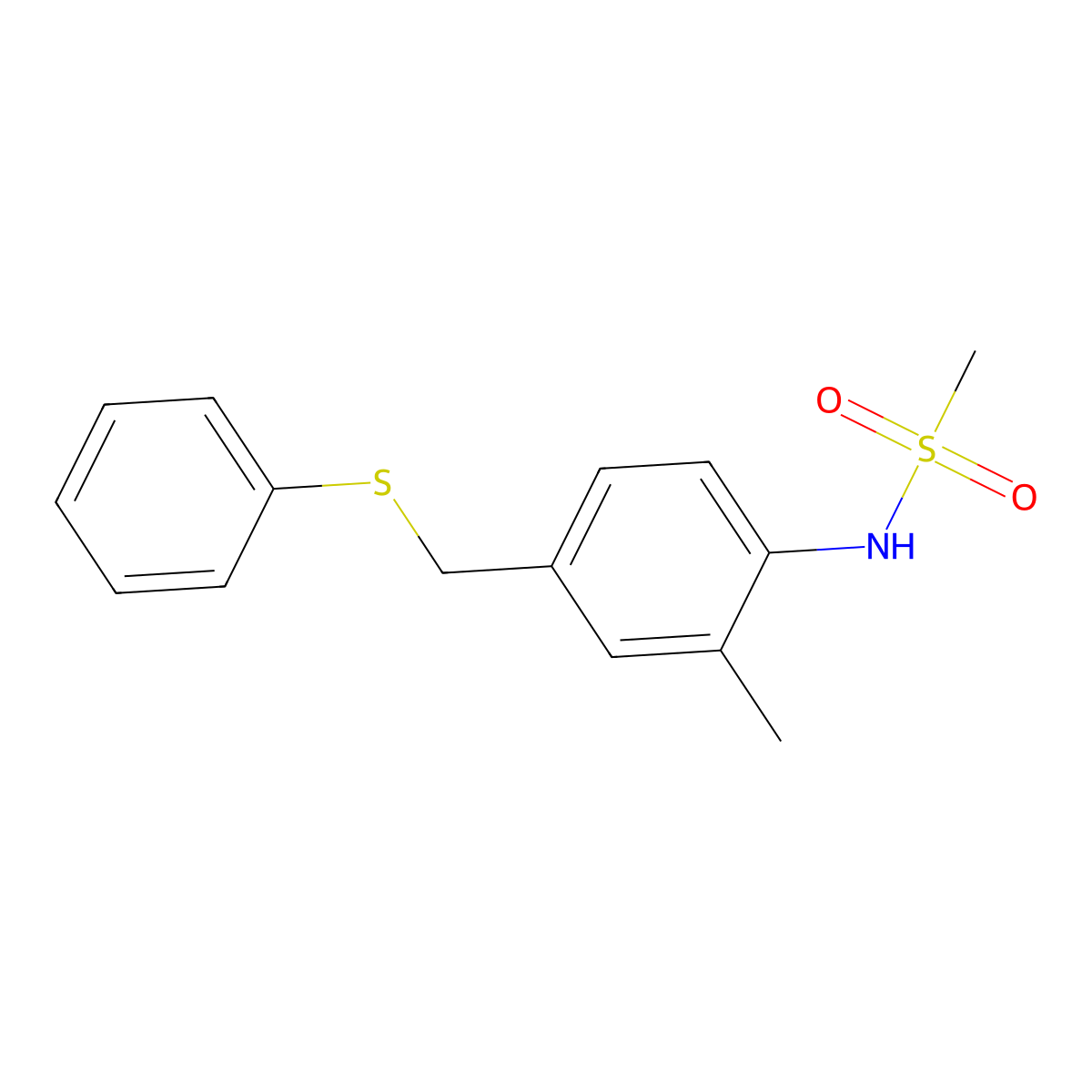 N-[2-methyl-4-(phenylsulfanylmethyl)phenyl]methanesulfonamide molecular structure, CAS 431938-40-8